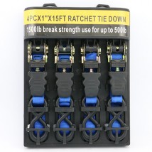 4PC×25MM×4.5M Patent Ratchet tie down straps