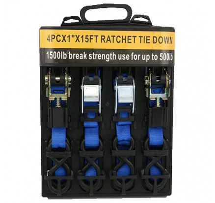 1Inch Ratchet straps & Cam buckle tie down 4pc set