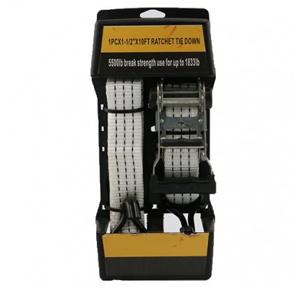 1PC×1-1/2inch×10FT Ratchet Straps with white Polyester belt
