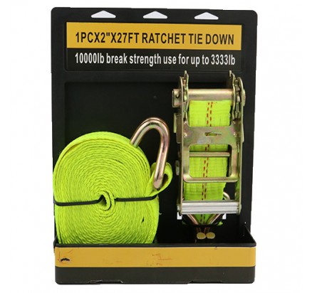1PC×2inch×27FT Ratchet Straps with Double J hooks