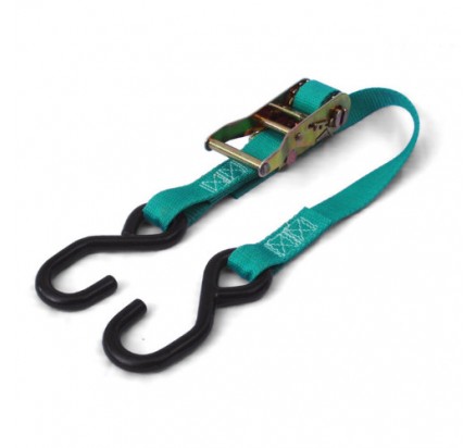 25mm Mini ratchet straps with black S hook 3m to 8m