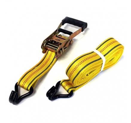 Heavy duty tie down straps with double J hooks and rubber handle 2inch×27ft