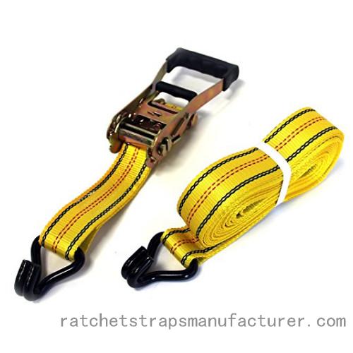 Cargo straps with double J hooks and rubber handle 50mm×8m